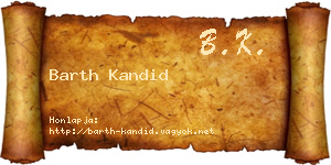Barth Kandid névjegykártya